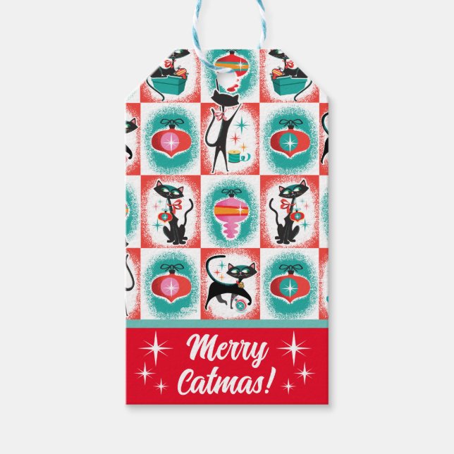 MCM Katzen Weihnachtsgeschenke Tags Geschenkanhänger (Vorderseite)