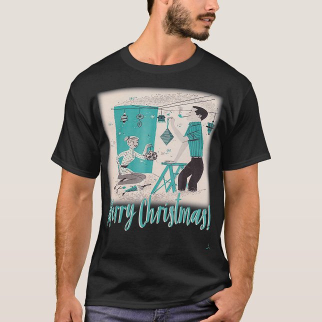 MCM Mitte Jahrhundert Modernes Retro 50er Couple  T-Shirt (Vorderseite)