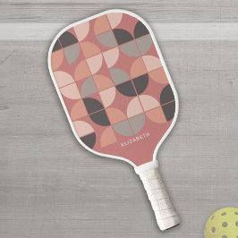 MCM Mod Circles Pattern Rose gold, rot-grau Pickleball Schläger