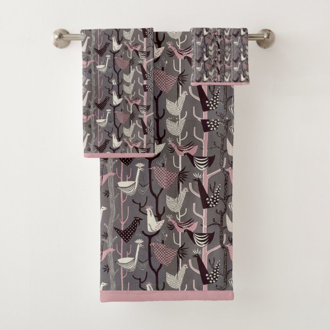 MCM Oiseaux Poules Canards Rose Noir Gris Blanc (En situation)