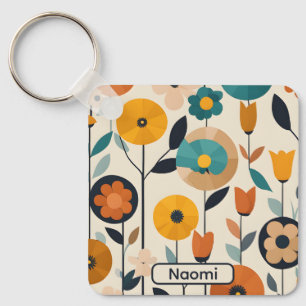 MCM Pop Art Farbige Blumen Schlüsselanhänger
