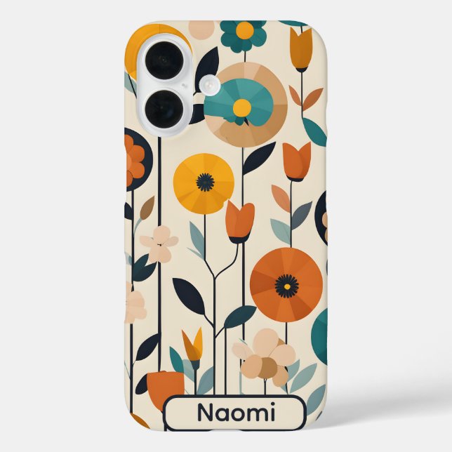 MCM Pop Kunst - farbenfrohe Blume iPhone 16 Hülle (Rückseite)