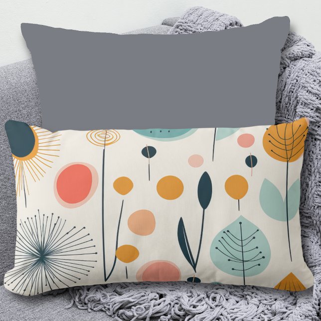 MCM Retro Botanisches Muster Lumbalkissen Lendenkissen (Von Creator hochgeladen)