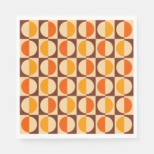 MCM Retro Geometric Half Square and Circle Muster Serviette