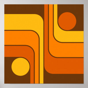 MCM Retro-Style geometrisches Design der 1970er Ja Poster