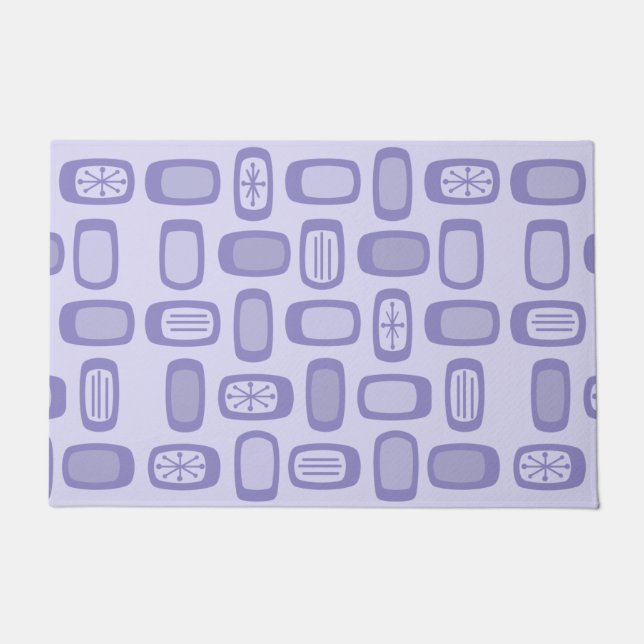 MCM-Rundrechtecke-Lavendel des mittleren Jahrhunde Fußmatte (Vorderseite)