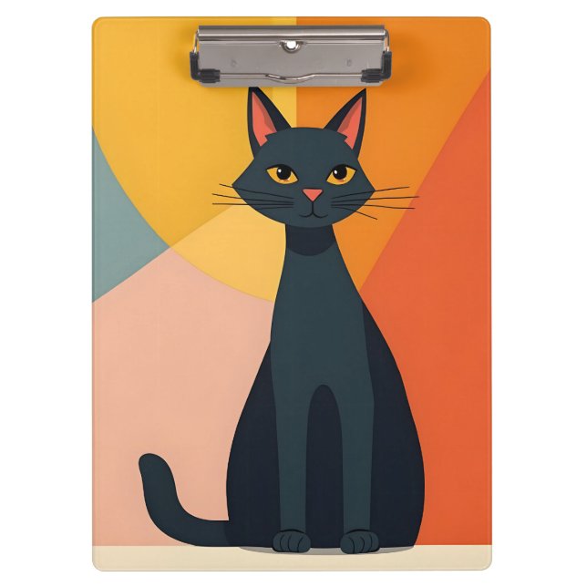 MCM Schwarze Katze Klemmbrett (Vorderseite)