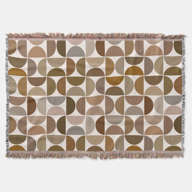 MCM Semicircles Browns+Cream-Muster Decke (Vorderseite)