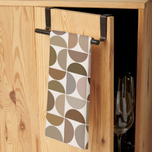 MCM Semicircles Browns+Cream-Muster Geschirrtuch