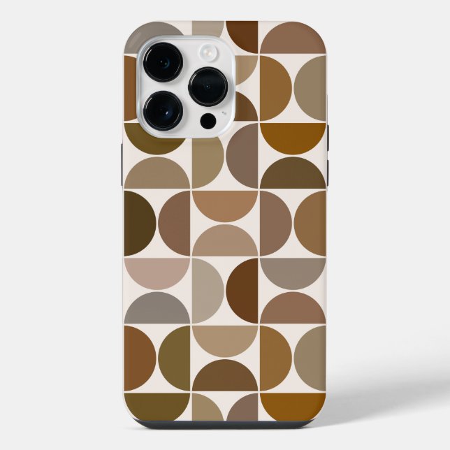 MCM Semicles Browns+Cream Big Pattern iPhone 14 Pro Max Hülle (Rückseite)