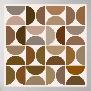 MCM Semicles Browns+Cream Big Pattern Poster