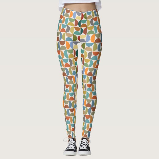 MCM simicles Rpt Patternfarbe auf Creme Leggings (Vorderseite)