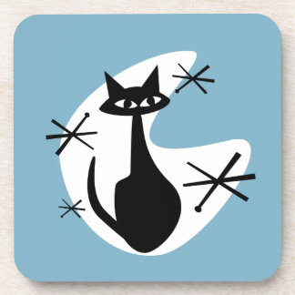 MCM-Untersetzer Atomic Age Kitty Boomerang Sternen Getränkeuntersetzer