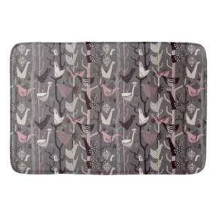 MCM Vögel Hühner Enten Rosa Schwarz Weiß Badematte