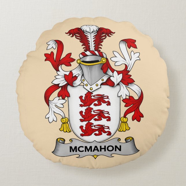 McMahon Family Coat of Arms Rundes Kissen (Vorderseite)