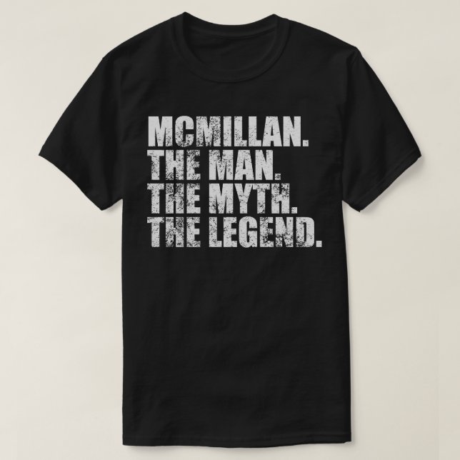 McmillanMcmillan Familienname McMillan Nachname Mc T-Shirt (Design vorne)