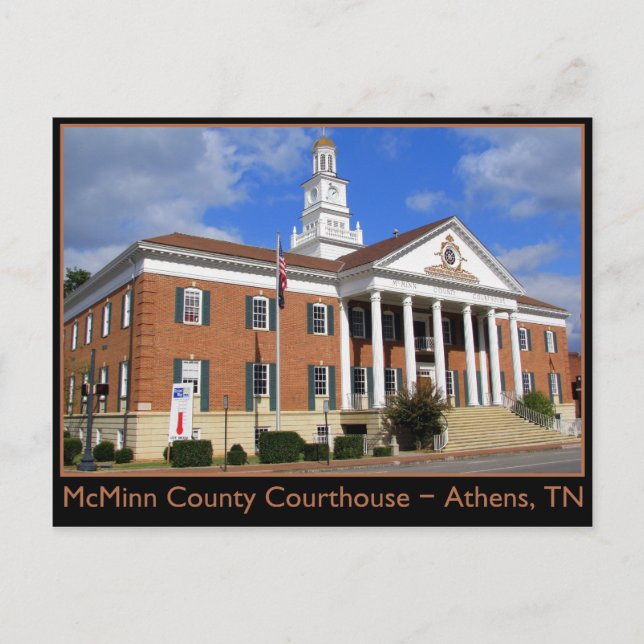 McMinn Landkreis Courthouse - Athen, TN Postkarte (Vorderseite)