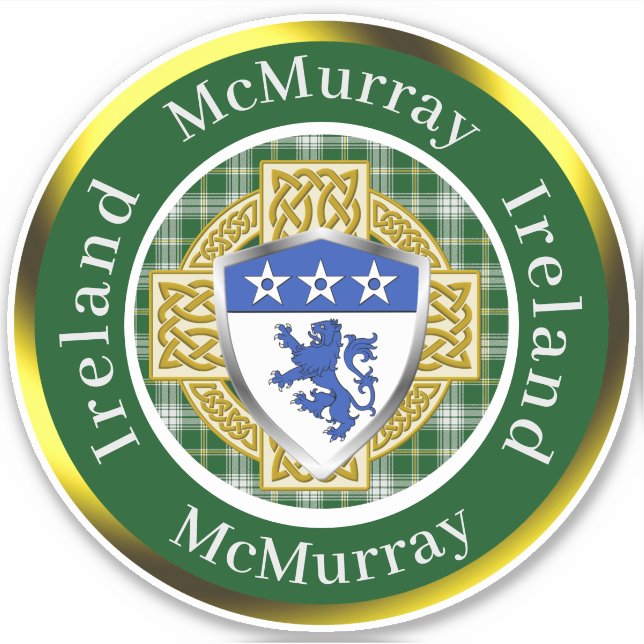 McMurray Shield & Celtic Cross Personalisiert Aufkleber (Vorderseite)