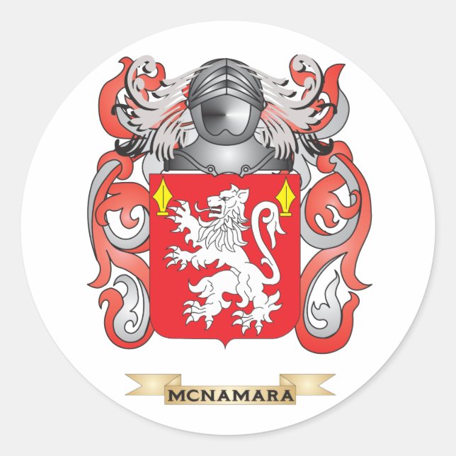 McNamara-Wappen (Familienwappen) Runder Aufkleber (Vorderseite)