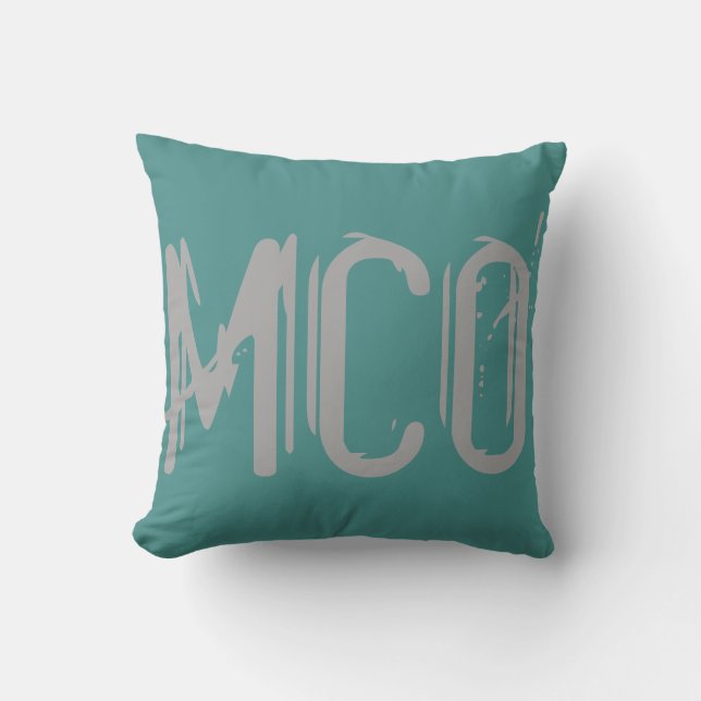 MCO Flughafen Grunge Typografie Kissen (Vorderseite)