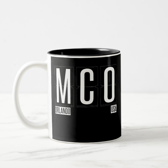 MCO - Orlando-Flughafen-Code-Entwurf Zweifarbige Tasse (Links)