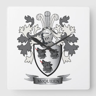 McQueen-Familienwappen-Wappen Quadratische Wanduhr