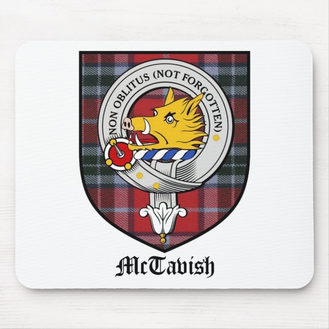 McTavish Clan-Wappen-AbzeichenTartan Mousepad (Vorne)