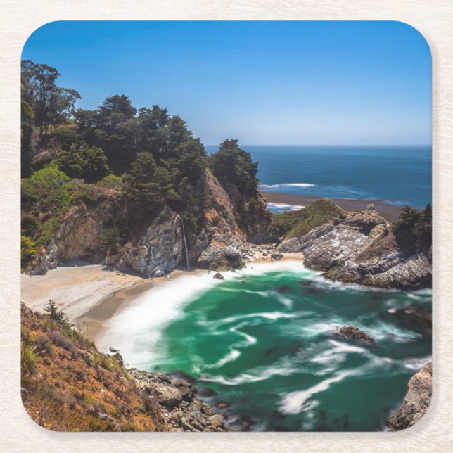 Mcway Falls in Julia Pfeiffer Burns Staat Park Rechteckiger Pappuntersetzer (Vorderseite)
