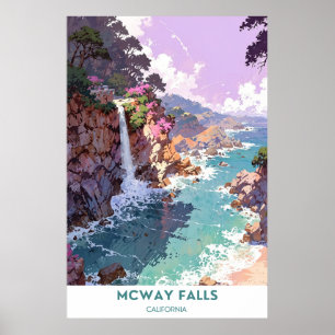 McWay Falls - Schöne Landschaft in Kalifornien Poster