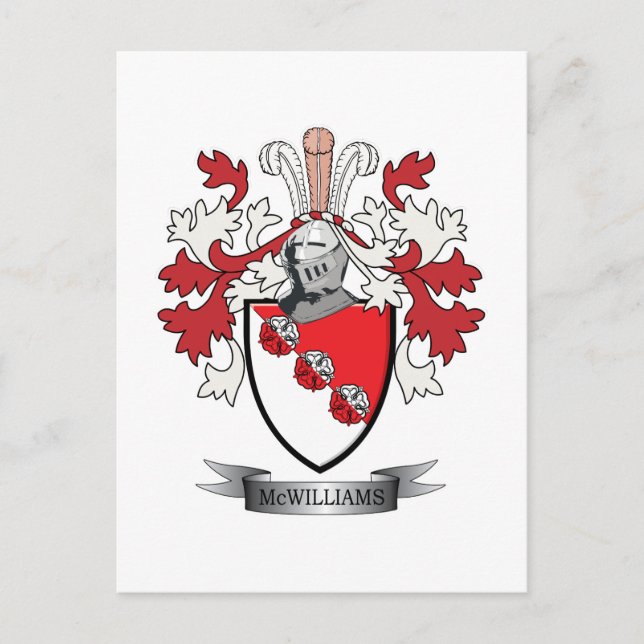 McWilliams Family Crest Coat of Arms Postkarte (Vorderseite)