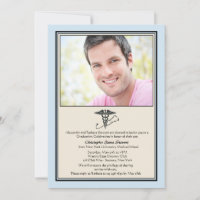 MD Abschluss Blue Foto Einladung