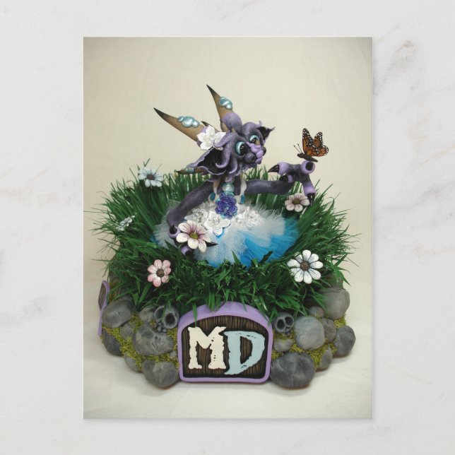 MD Alina Butterfly Dragon Postcard Postkarte (Vorderseite)