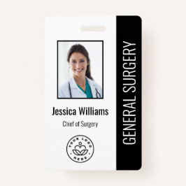 MD Doctor Hospital Medical Employee Foto ID Black Ausweis