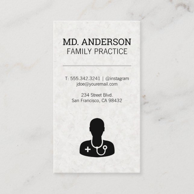 MD Healthcare Worker-Symbol | Medizinisches Symbol Visitenkarte (Vorderseite)
