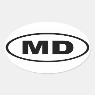 MD Maryland Ovaler Aufkleber