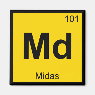 Md - Periodisches Symbol für die griechische Chem Magnet