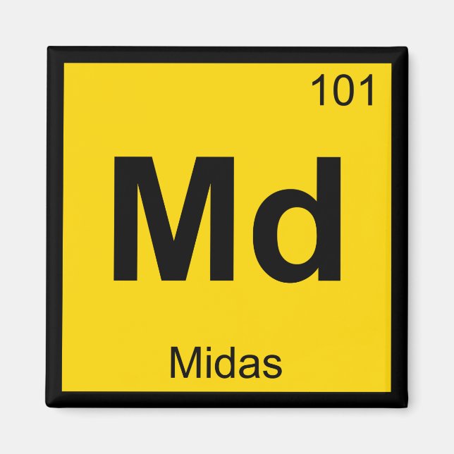 Md - Periodisches Symbol für die griechische Chemi Magnet (Vorne)