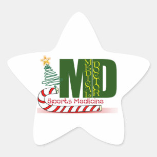 MD SPORTMEDIZIN CHRISTMAS MEDIZINISCHER ARZT  Stern-Aufkleber