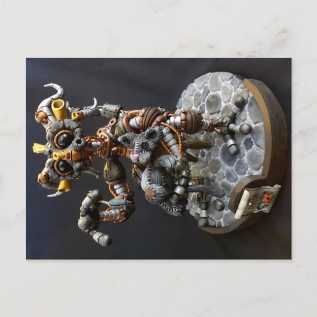 MD Steampunk Dragon Postcard Postkarte (Vorderseite)