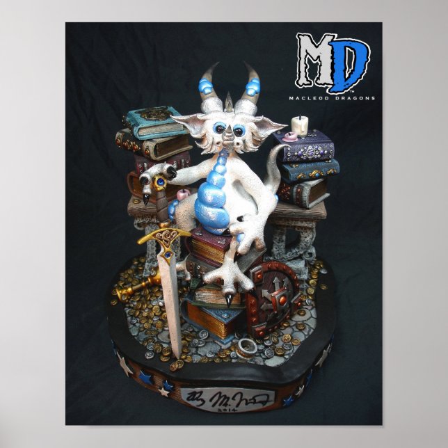 MD White Dragon 11"x14" Mini Poster (Vorne)