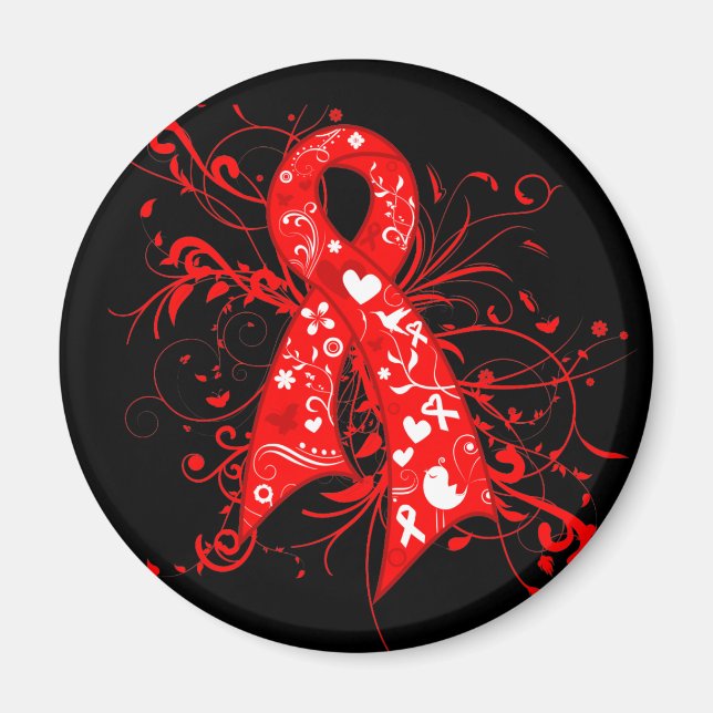 MDS Floral Wirbel Ribbon Magnet (Vorne)