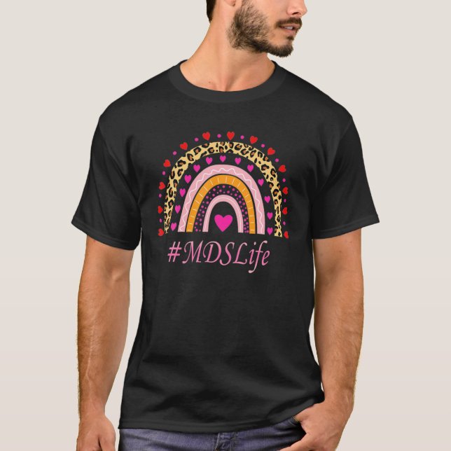 MDS Nurse Leopard Rainbow NURSE's Week T-Shirt (Vorderseite)