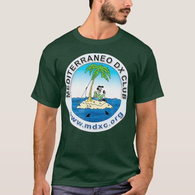 MDXC Ham Radio  - Mediterraneo DX Club white tee (Vorderseite)