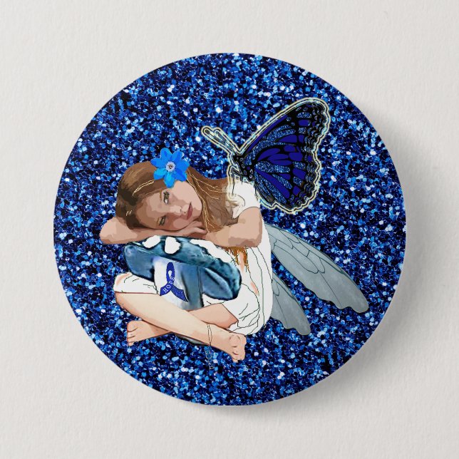ME/CFS Angel Fairy Girl Awareness Ribbon Button (Vorderseite)