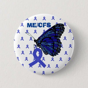 ME/CFS blaues Band-und Schmetterlings-Bewusstsein Button