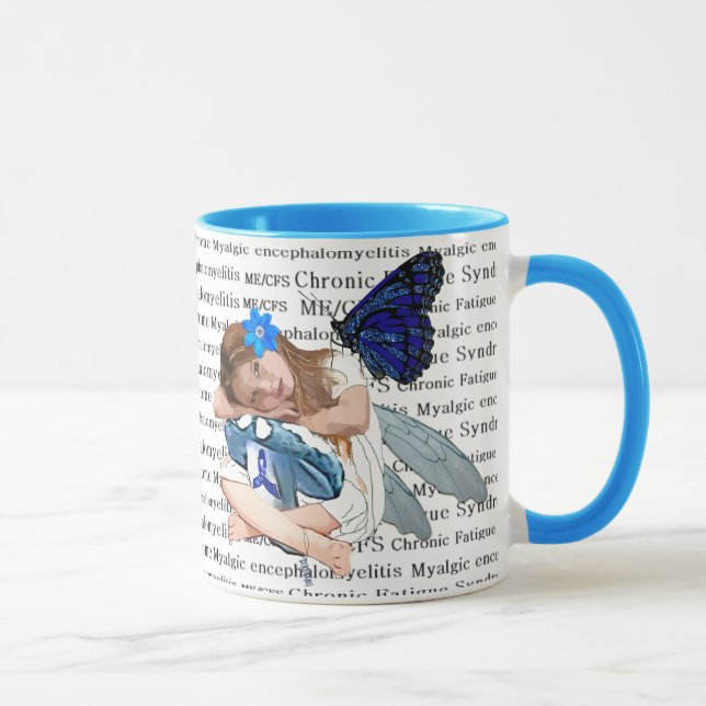 "ME/CFS" Chronic Fatigue Angel Fairy Girl Tasse (Rechts)