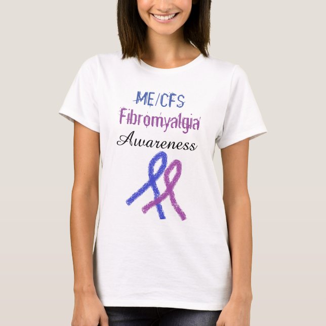 ME/CFS Fibromyalgia Ribbon Awareness Shirt (Vorderseite)
