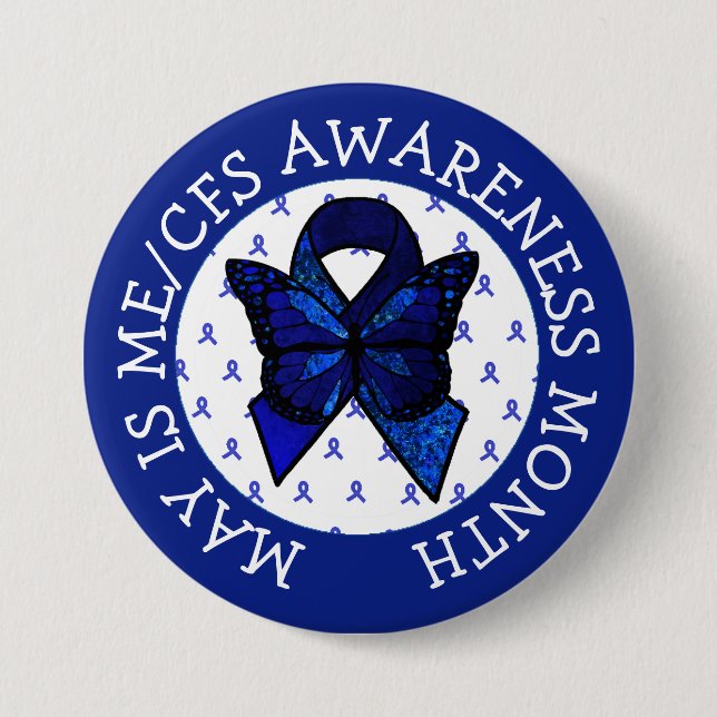 ME/CFS Syndrome Awareness Ribbon Button (Vorderseite)