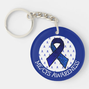 ME/CFS Syndrome Awareness Ribbon Classic Round St. Schlüsselanhänger