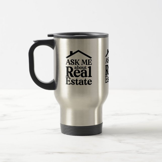 Me Demander À Propos Immobilier Voyage Mug (Gauche)